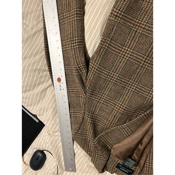 Ralph Lauren Sage Wool Glen Plaid Tweed Equestrian Jacket 14W - Picture 6 of 11